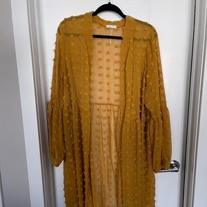Yellow Pompom style cardigan/ kimono